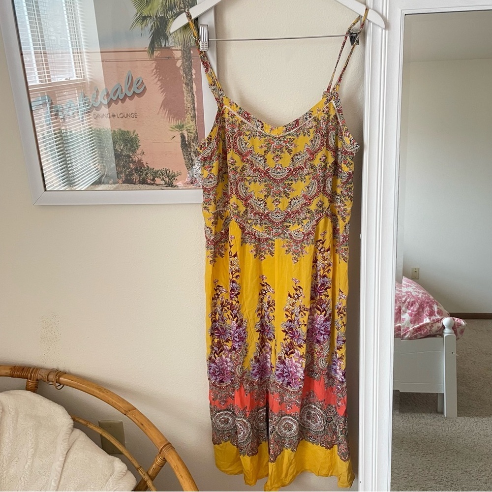 Anthropologie Yellow and Pink Floral Jumpsuit - Picture 3 of 5